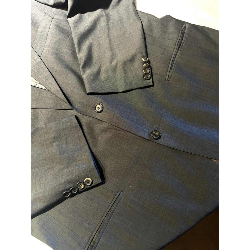 Hugo Boss Galilei Sigma 44-46L 38x30 Gray Blue Shadow Suit Virgin Wool - Picture 6 of 16